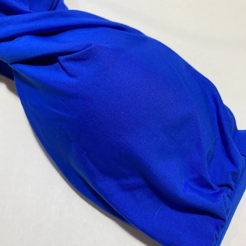 L*Space‎ Twist Bandeau Padded Bikini Top Blue